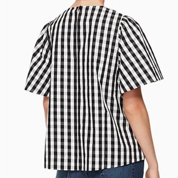 Kate Spade New York Gingham Flutter Sleeve top SZ xs - Picture 2 of 7